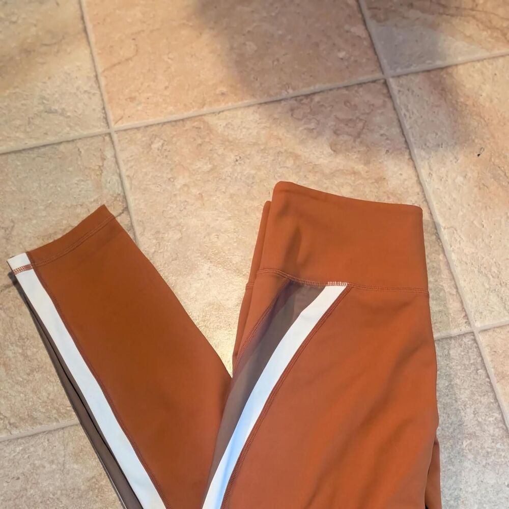 Zyia-active Women's Orange and Brown Leggings